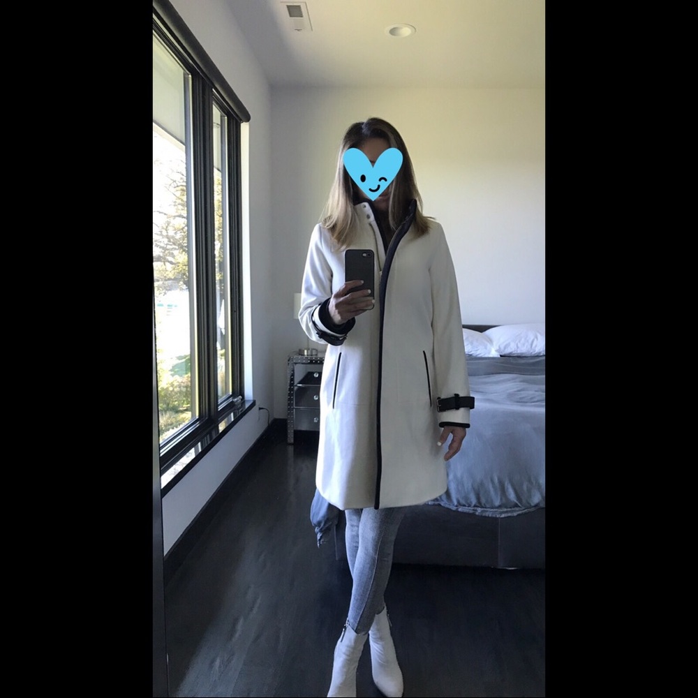 Club Monaco White and Black Women's Coat